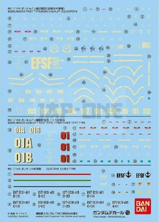 Quantité Limitée Gundam – Gundam Decal 113 – Mobile Suit Gundam The Origin Multiuse 2
