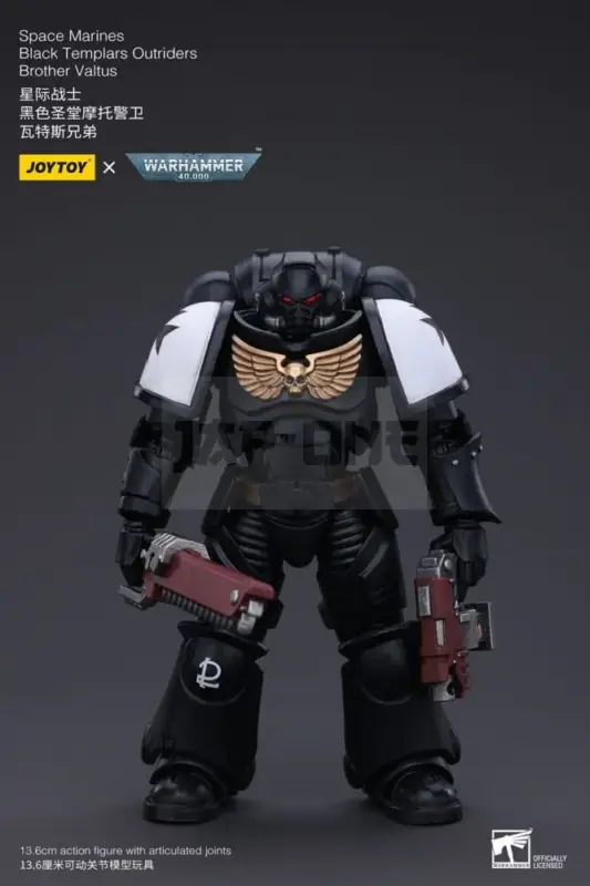 Warhammer 40K Figurine 1/18 Space Marines Black Templars Outriders Brother Valtus 14 Cm Vente Directe
