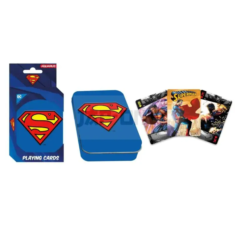 Dc Comics Superman Playing Cartes (Embossed Tin Gift Box Packaging) Prix Réduit