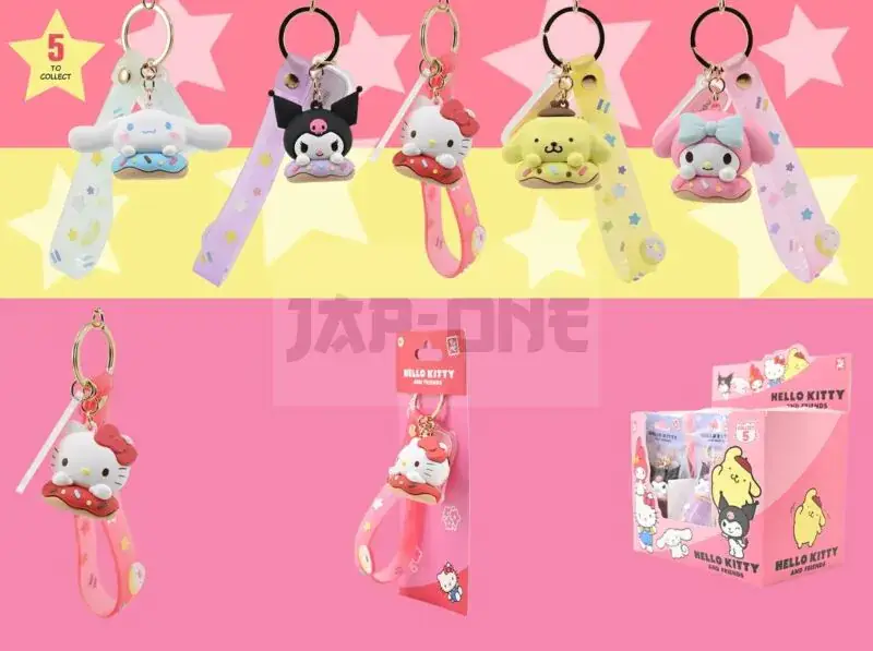 Usine Directe Hello Kitty – Donuts Series – Assortiment 12 Porte-Clés 15.5Cm
