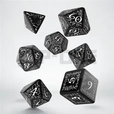 Livraison Express Elvish Black & White Dice Set (7)