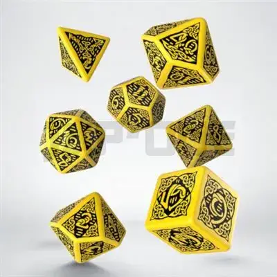 Nouveauté Celtic 3D Revised Yellow & Black Dice Set (7)