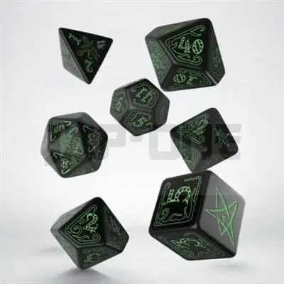 Acheter En Ligne Call Of Cthulhu Black & Green Dice Set (7)