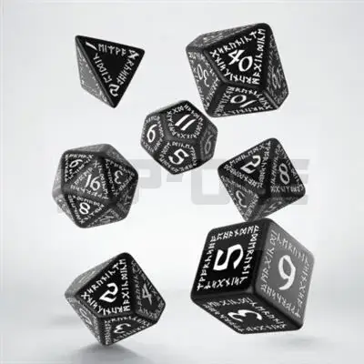 Solde Runic Black & White Dice Set (7)