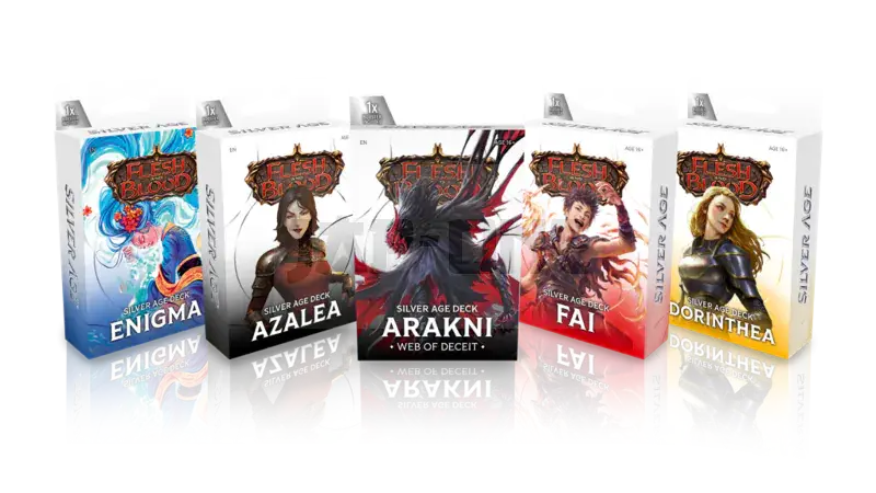 Commander Vite Flesh & Blood Tcg – Silver Age: Chapter 2 Deck Display (10 Decks) – Fr