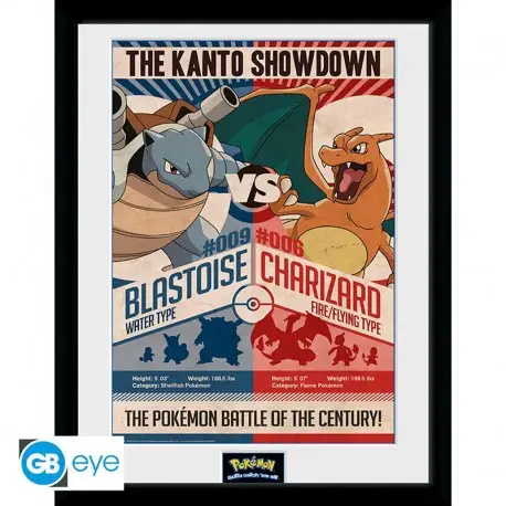 Prix Réduit Poster encadré Pokémon Rouge V Bleu 30x40cm