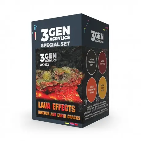 Bon Plan Set de Couleurs Wargame Effets de Lave AK-Interactive 3Gen