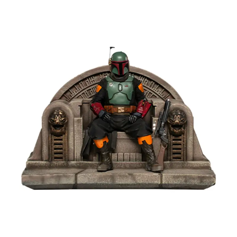 Meilleur Choix Iron Studios Star Wars : The Mandalorian - Boba Fett sur le trône Statue Deluxe Art Scale 1/10